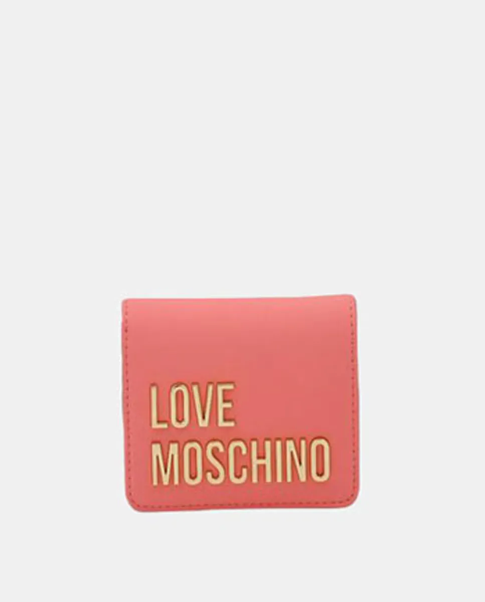 

Кошелек для мелких монет с застежкой на кнопки Love Moschino, коралловый