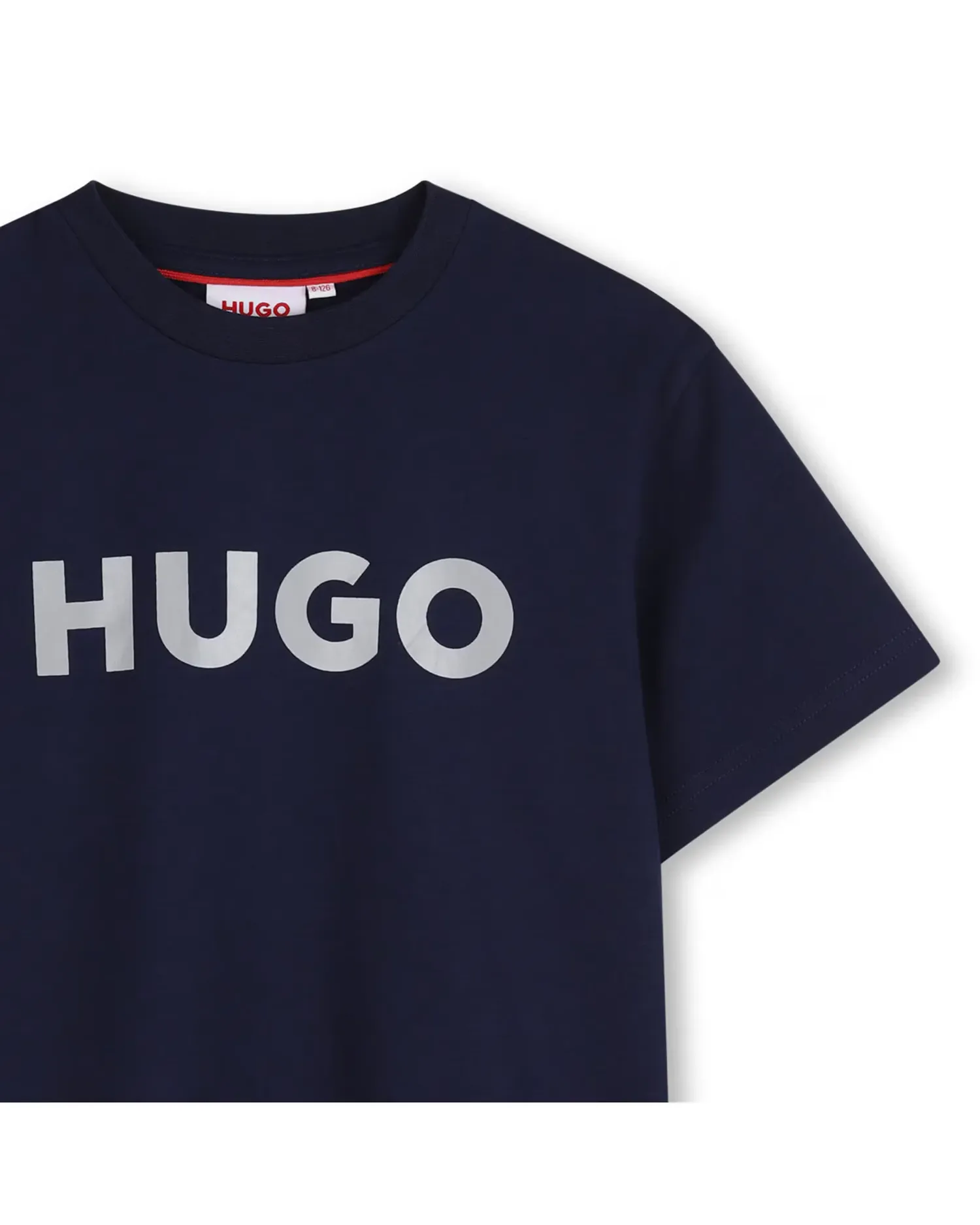 Футболка для мальчика с короткими рукавами с рисунком спереди из хлопка Hugo, Natural — фото 2