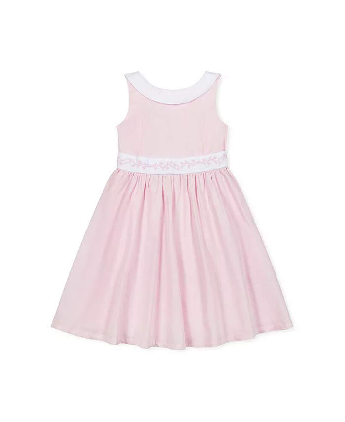 

Праздничное платье из сатина с круглым воротником и вышитым поясом для девочек Big Girls Heirloom Hope & Henry, розовый