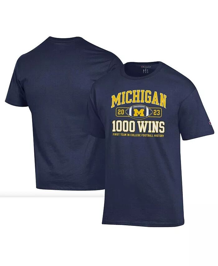 

Футболка мужская Navy Michigan Wolverines Football 1000 Wins Champion