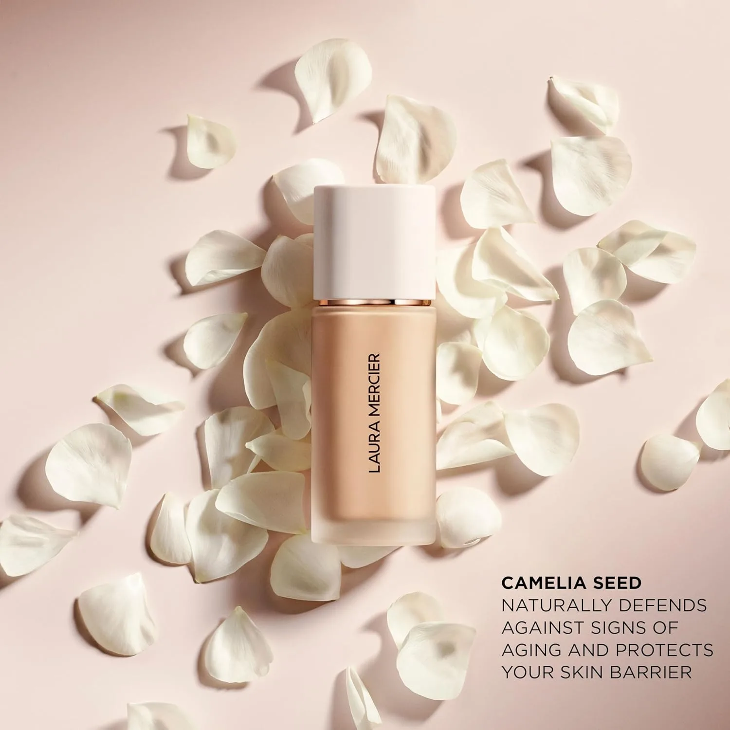 Laura Mercier Real Flawless Waterproof жидкий тональный крем, 12 часов стойкости, увлажняющий, 0W1 Satin + Translucent рассыпчатая пудра, 24 часа контроля жирного блеска, матовое покрытие, набор, blue — фото 4