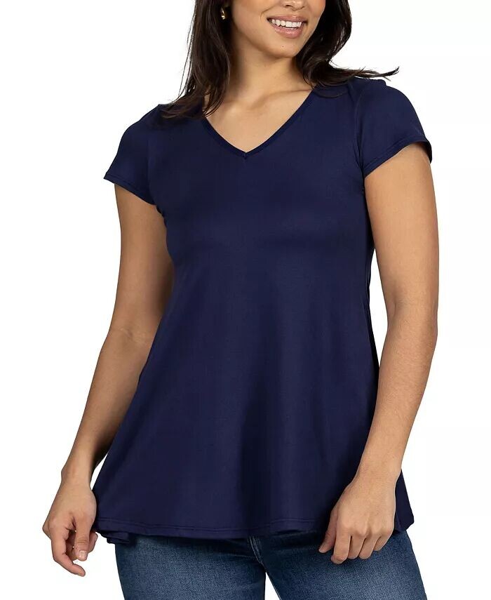

Женская туника свободного кроя с коротким рукавом 24seven Comfort Apparel, синий