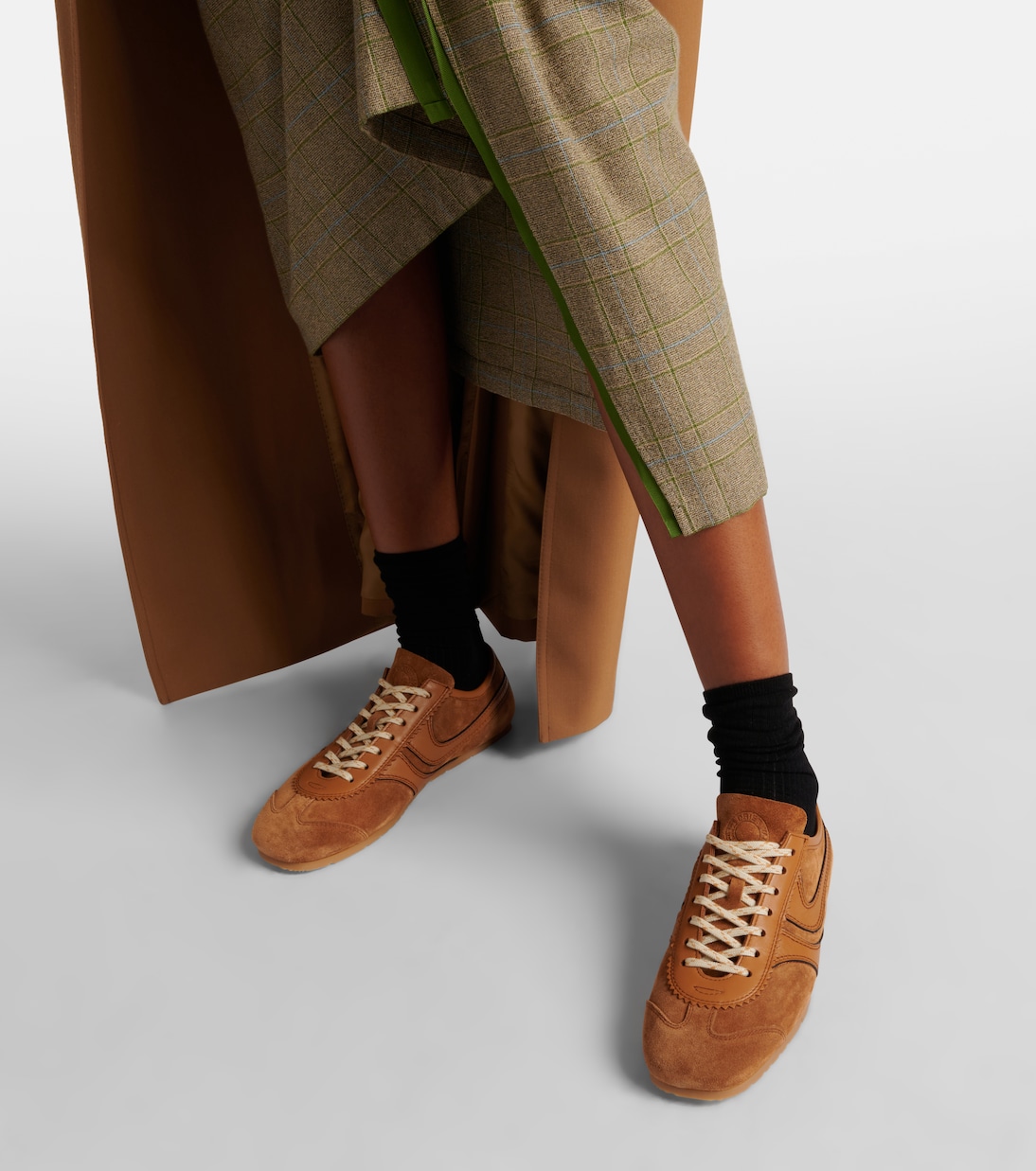 Кожаные и замшевые кроссовки Dries Van Noten, желто-коричневый — фото 4