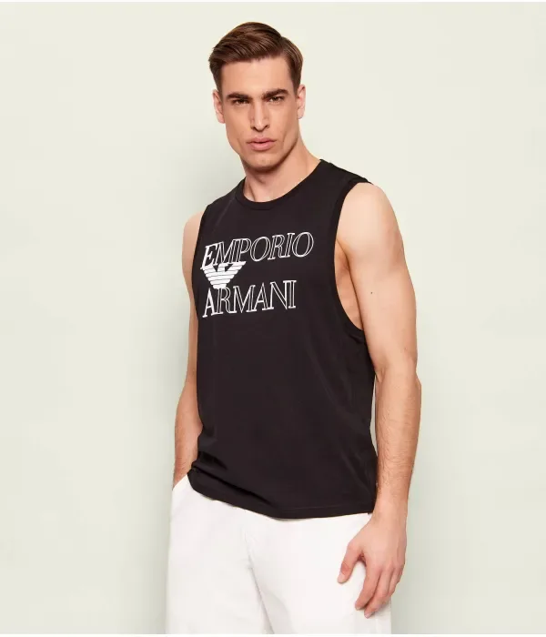 Майка regular fit Emporio Armani, черный