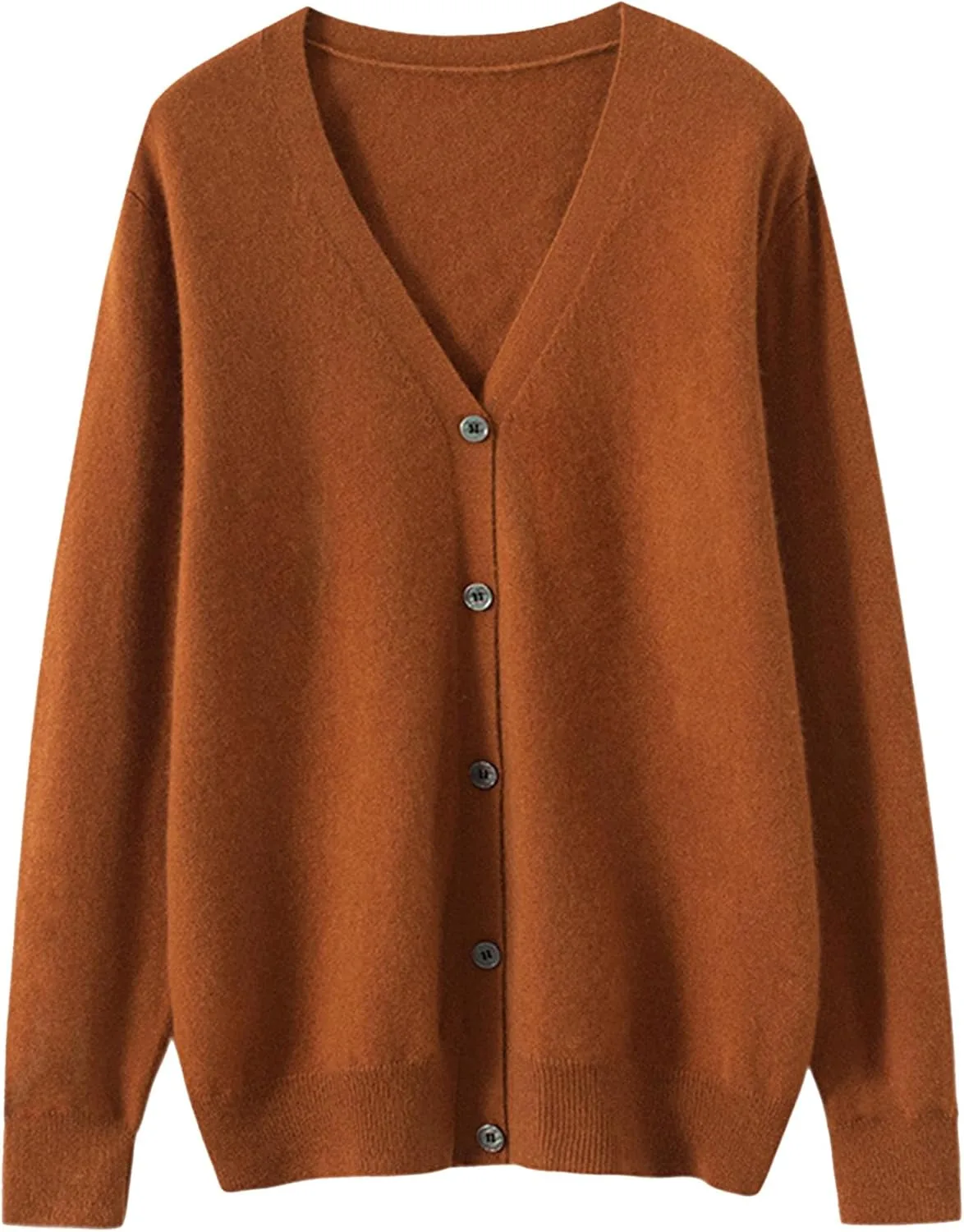 

Мужской кардиган с длинным рукавом и V-образным вырезом на пуговицах QOAAIE