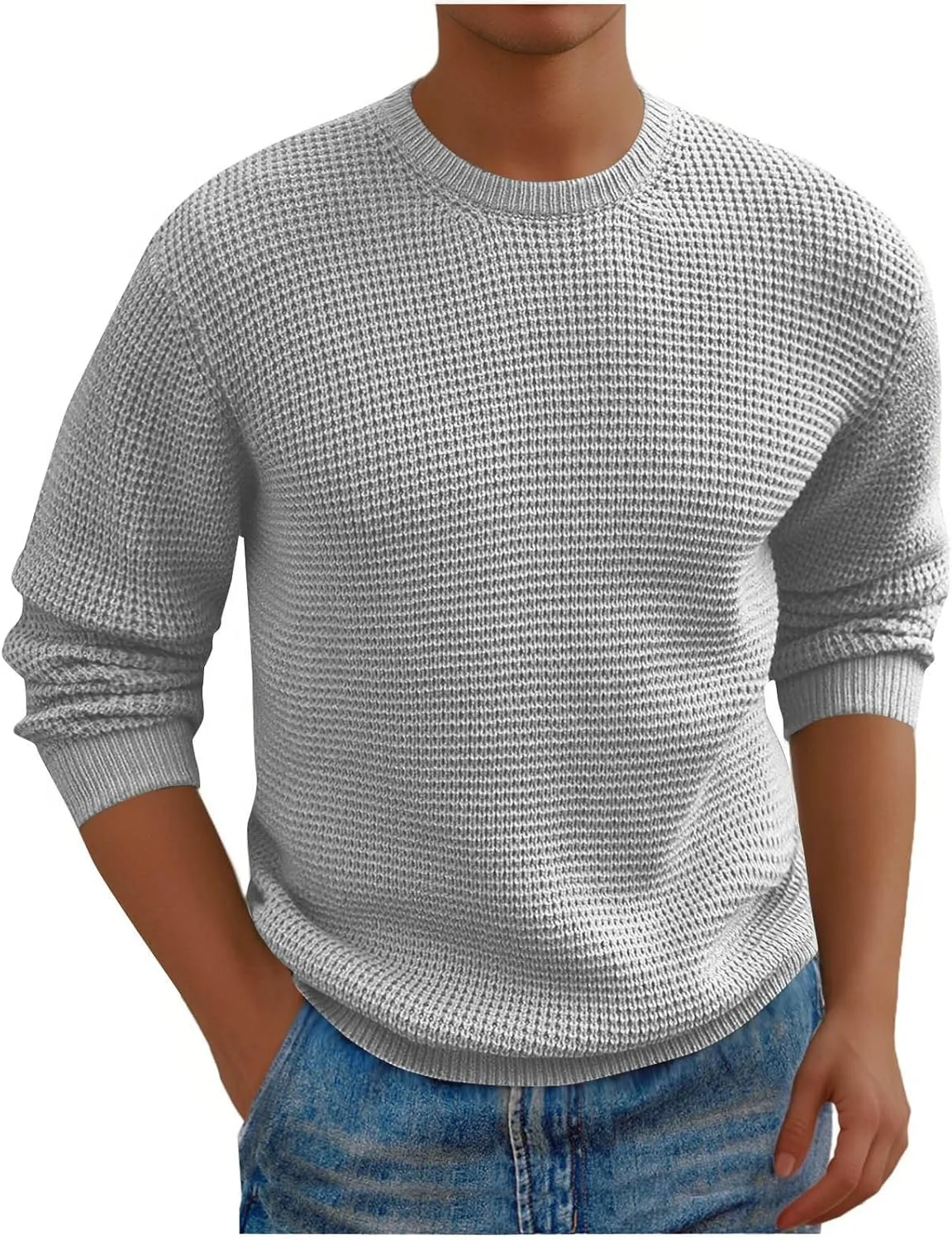 

Мужской теплый свитер с круглым вырезом, Slim Fit Mrmaere