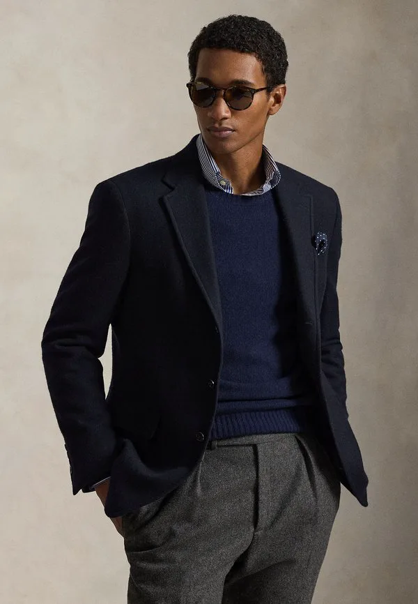 Свитер с круглым вырезом из шерсти и кашемира Polo Ralph Lauren, Hunter Navy — фото 4