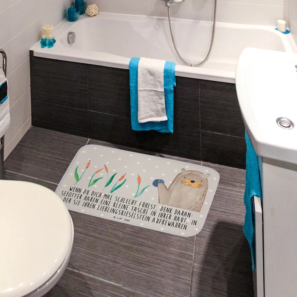 

Коврик для ванной Mr. & Mrs. Panda, серый