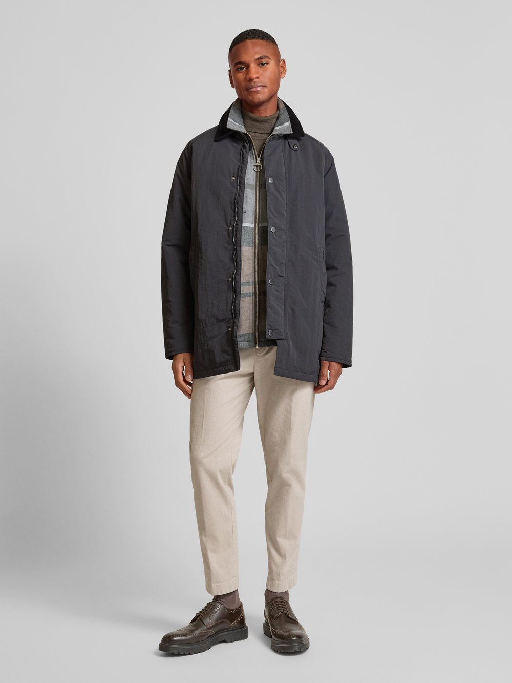 

Куртка с застежкой-кнопкой Barbour, черный