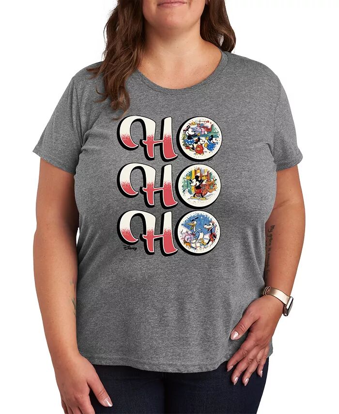 

Плюс размер Футболка с рисунком Disney Ho Ho Ho Ho Hybrid Apparel, серый