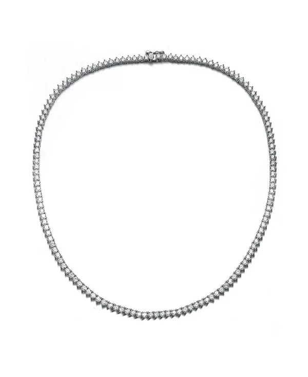 

Безупречное теннисное ожерелье с круглыми кубическими цирконами Rachel Glauber, silver