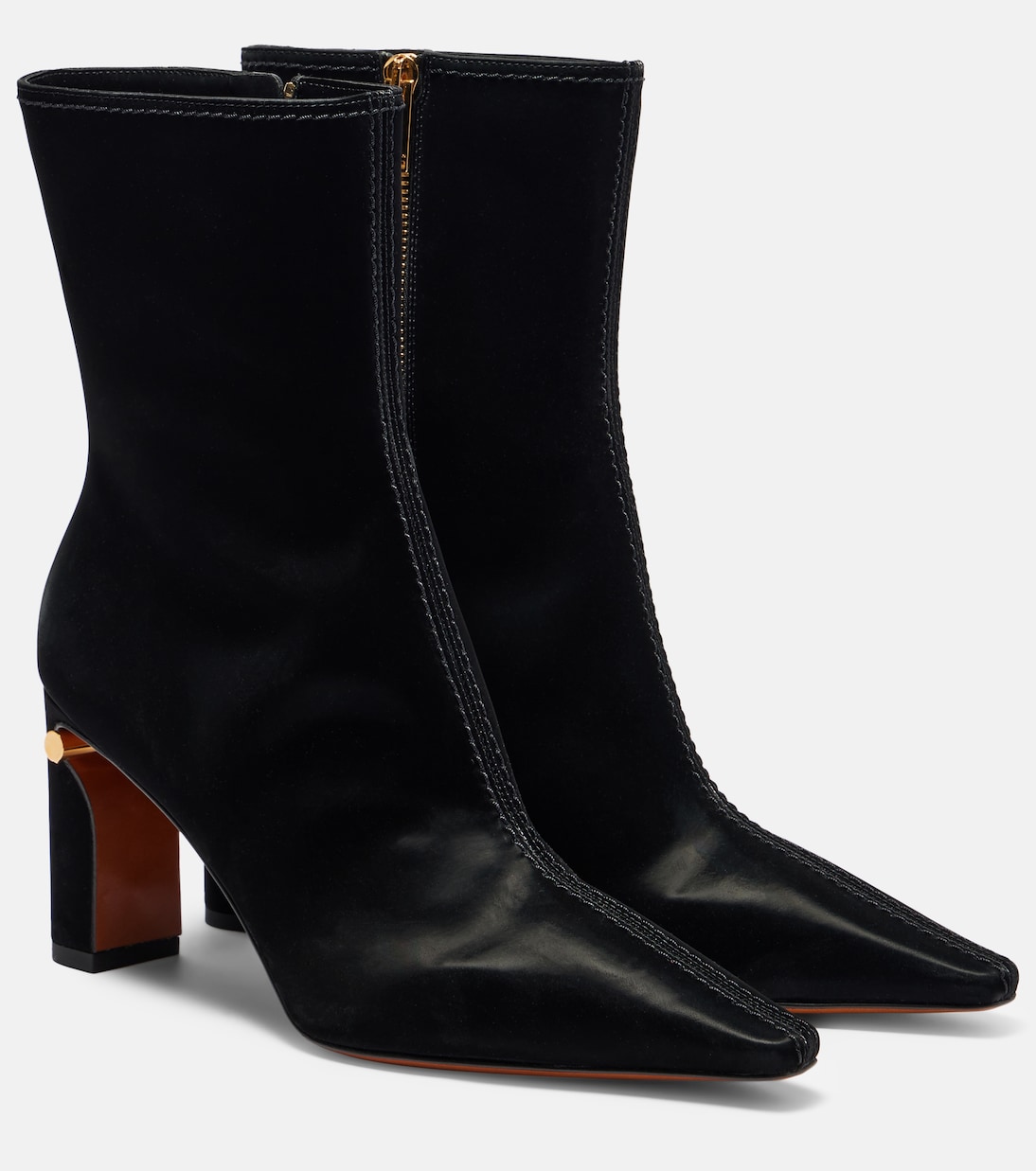 Ботфорты с декором McQueen, Black/Gold