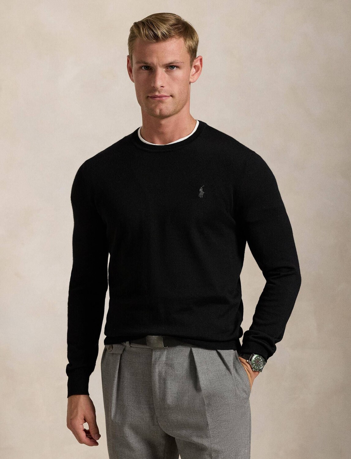 Облегающий свитер Polo Ralph Lauren, черный — фото 3