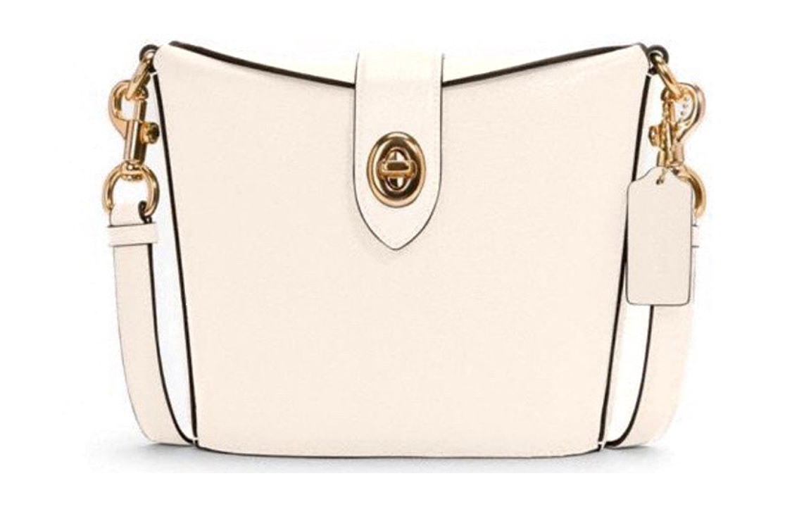 

COACH Кожаная сумка-бокс Адди Сумка картошка фри Сумка через плечо Женская белая сумка кроссбоди