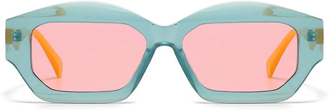 

Винтажные солнцезащитные очки Polygon Cat Eye Jelly Color для женщин, модные оранжево-синие солнцезащитные очки для мужчин Melrose, 2pcs Orange Pink&green Pin