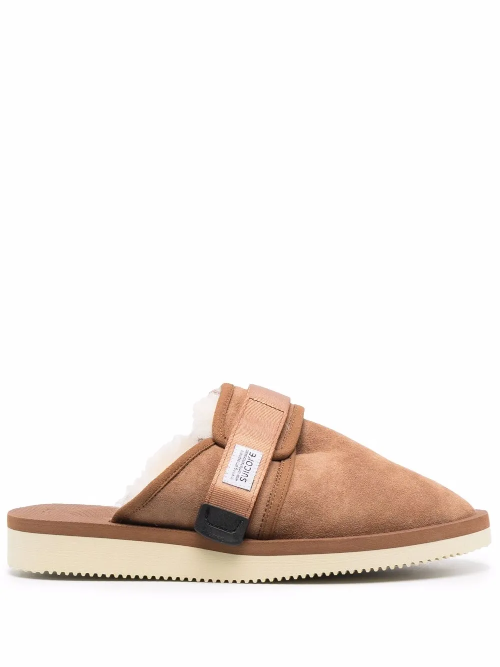Слиперы с меховой подкладкой Suicoke, коричневый