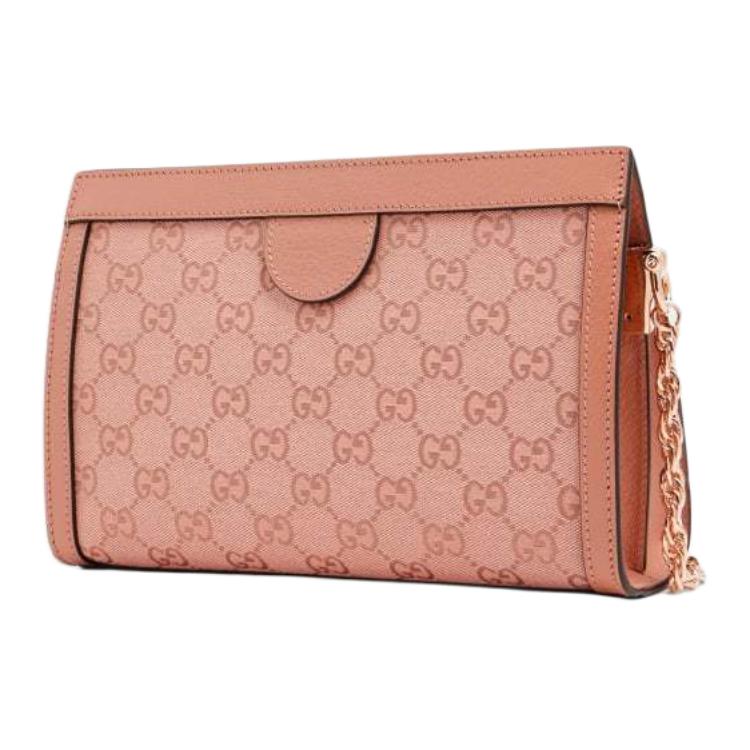Женская сумка через плечо Gucci Ophidia Canvas Crossbody (малая, розовая) — фото 2