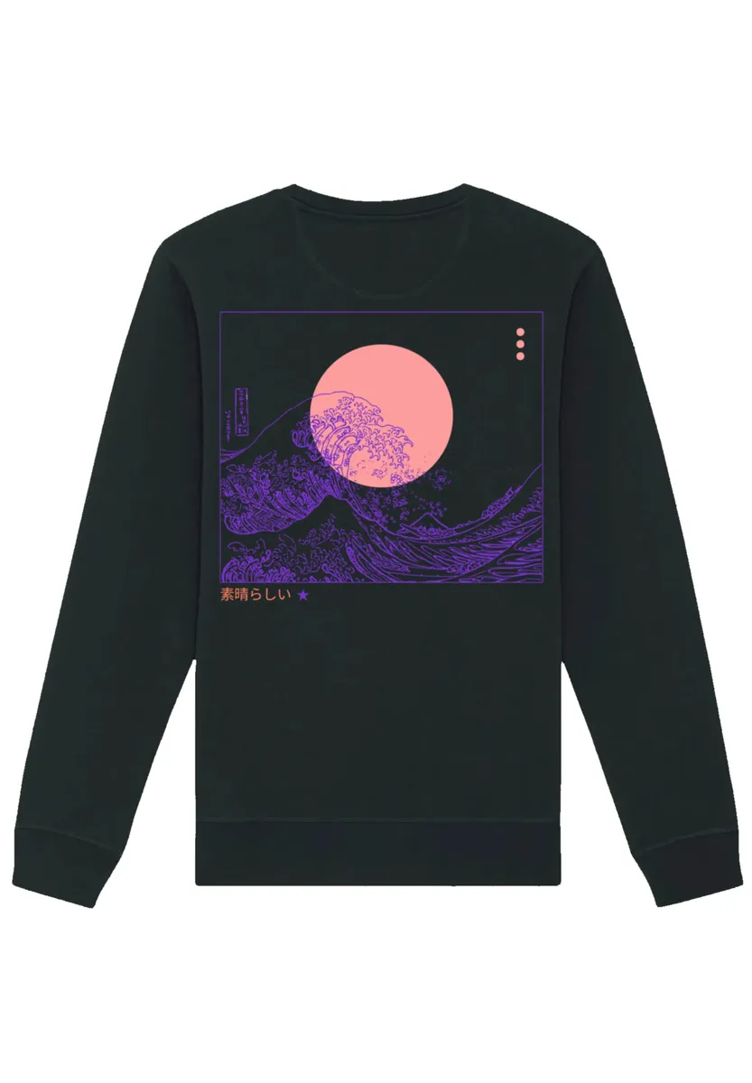 

F4NT4STIC Толстовка "Kanagawa Wave Japan", принт, черный