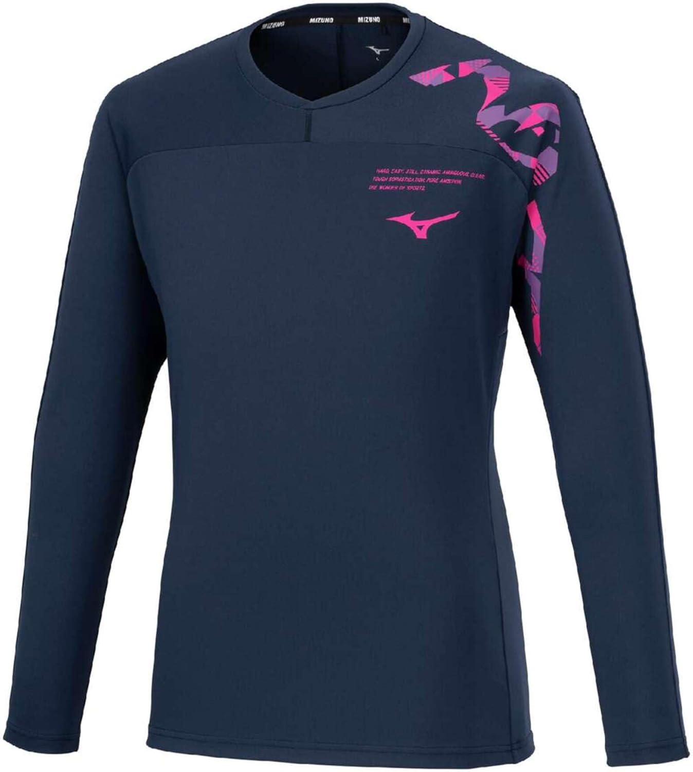 

Тренировочная волейбольная футболка N-XT с длинным рукавом, V2MAB511, унисекс Mizuno, темно-синий/пурпурный