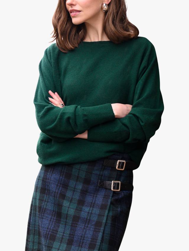 

Джемпер с разрезом на шее из шерсти джилонг Celtic & Co., цвет Pine