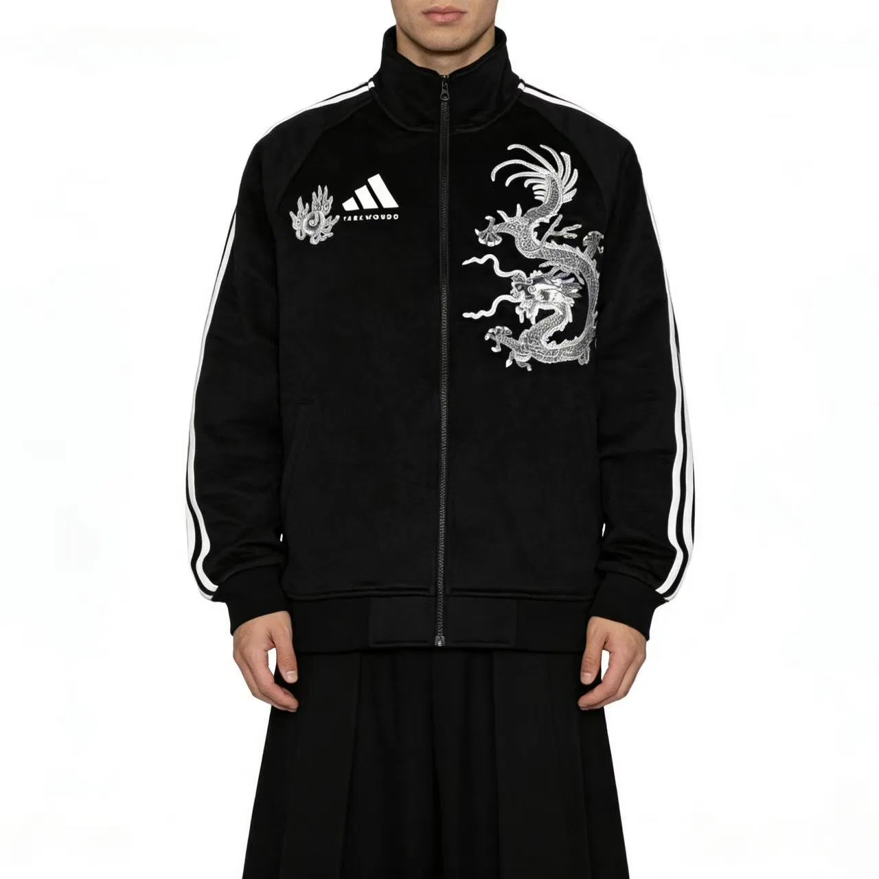 Куртка унисекс Black, со стойкой, средней длины Adidas — фото 4