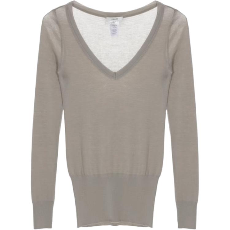 

Длинный свитер с V-образным вырезом Lemaire, серо-зеленый