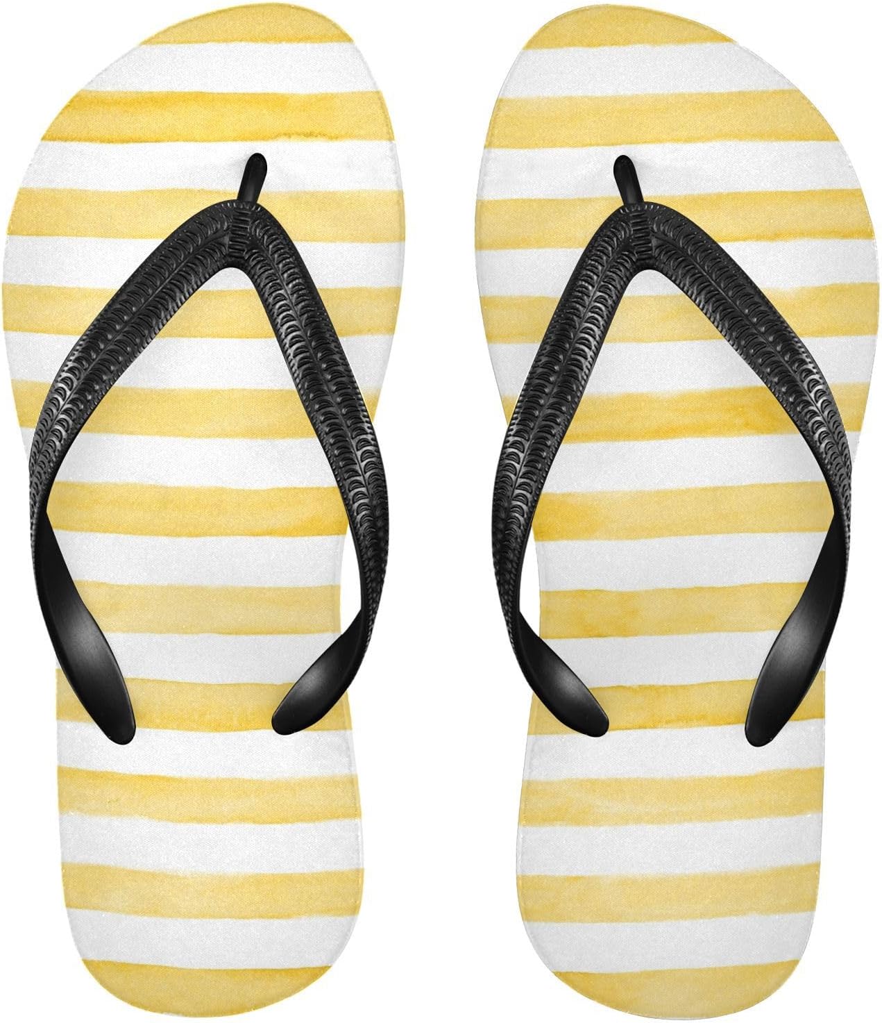 

Женские и мужские сандалии SPRIPORT Stripe Slim Flip Flops, удобные повседневные шлепанцы с амортизирующей подошвой и противоскользящей резиновой подошвой, сандалии для прогулок, пляжа и летнего отдыха, желтый