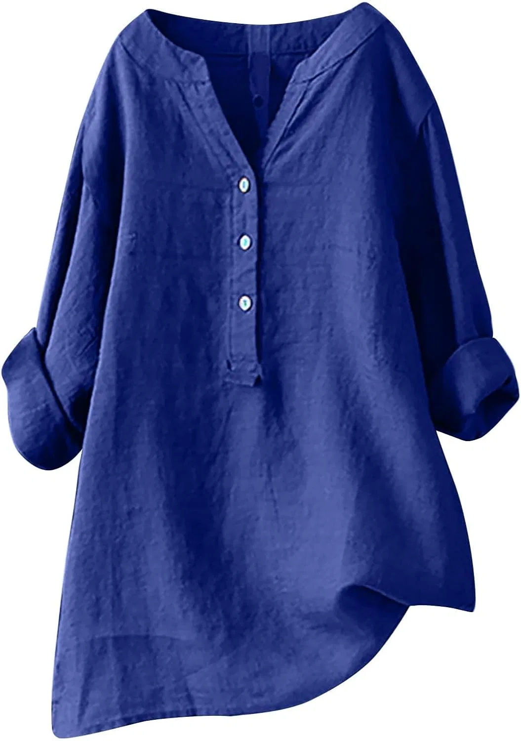 Блуза, свободный крой, Women's Summer Blouse, синий
