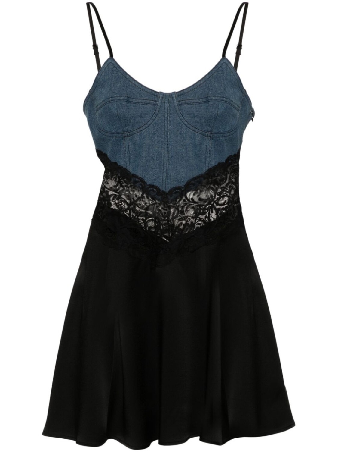 

Blumarine платье мини с кружевной отделкой, синий