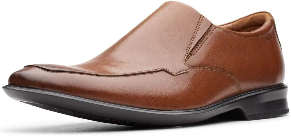 Мужские лоферы Clarks Bensley Step, Brown Dark Tan Lea Dark Tan Lea