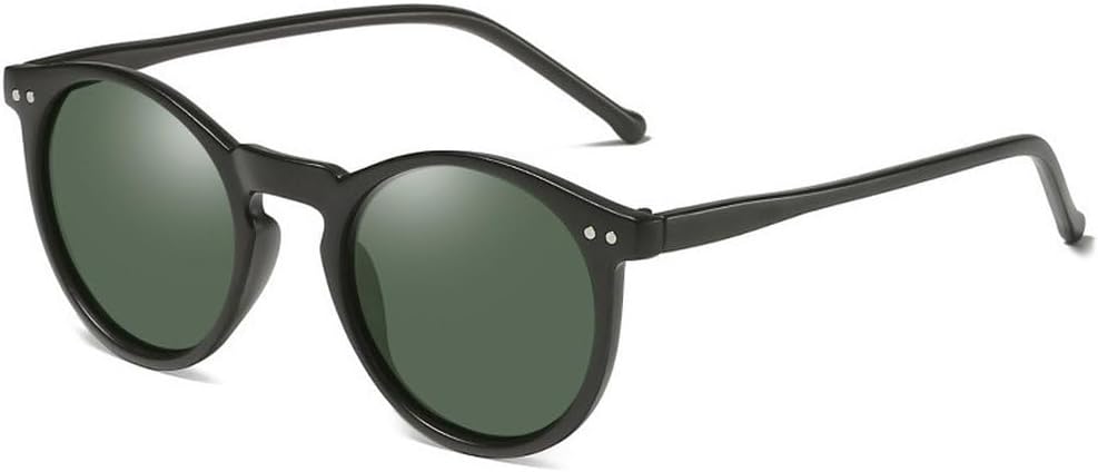 

Роскошные маленькие круглые поляризованные солнцезащитные очки для женщин и мужчин в стиле ретро, ​​классические черные солнцезащитные очки для женщин, модные очки для вождения GHVWYX, Black Dark Green