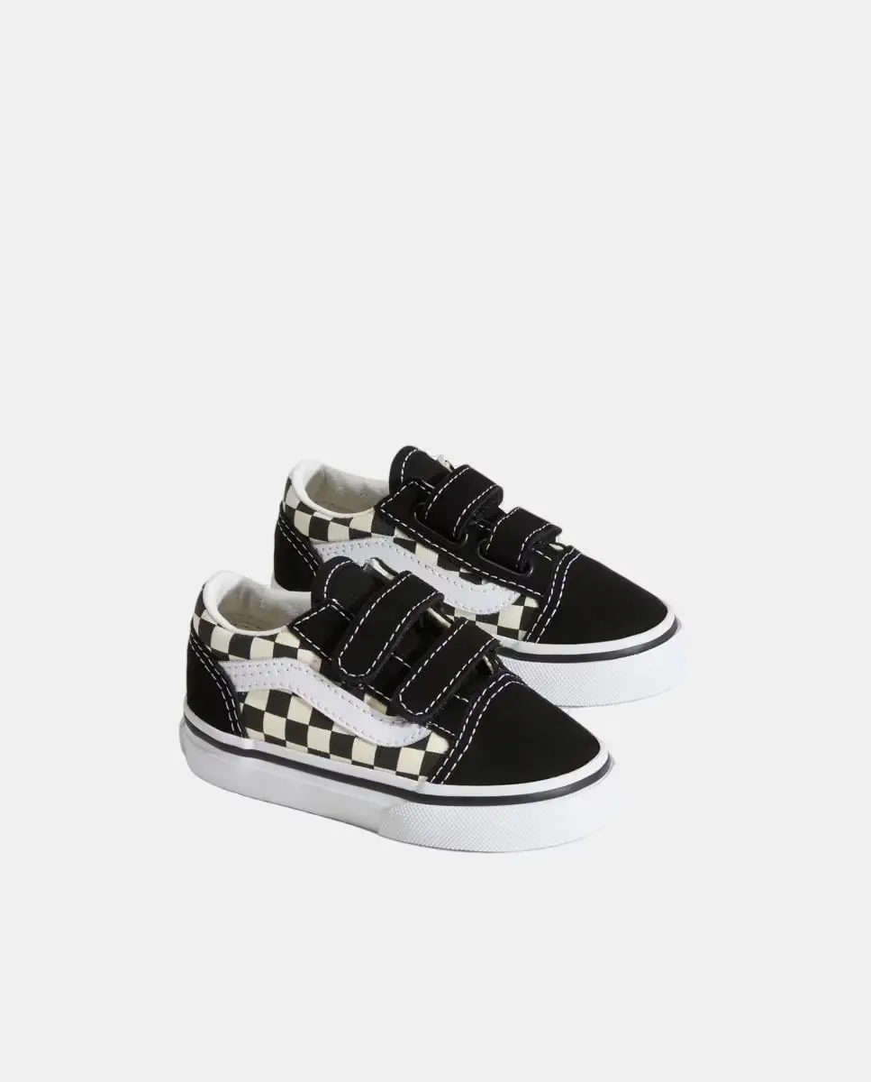 Детская повседневная кроссовка Old Skool Checher Vans, черный — фото 4