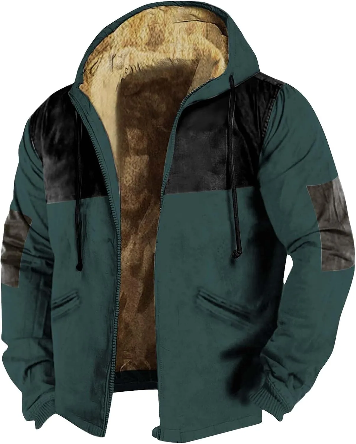 

Мужская толстовка WENKOMG1 с капюшоном на молнии, флисовая подкладка, с карманами-7XL