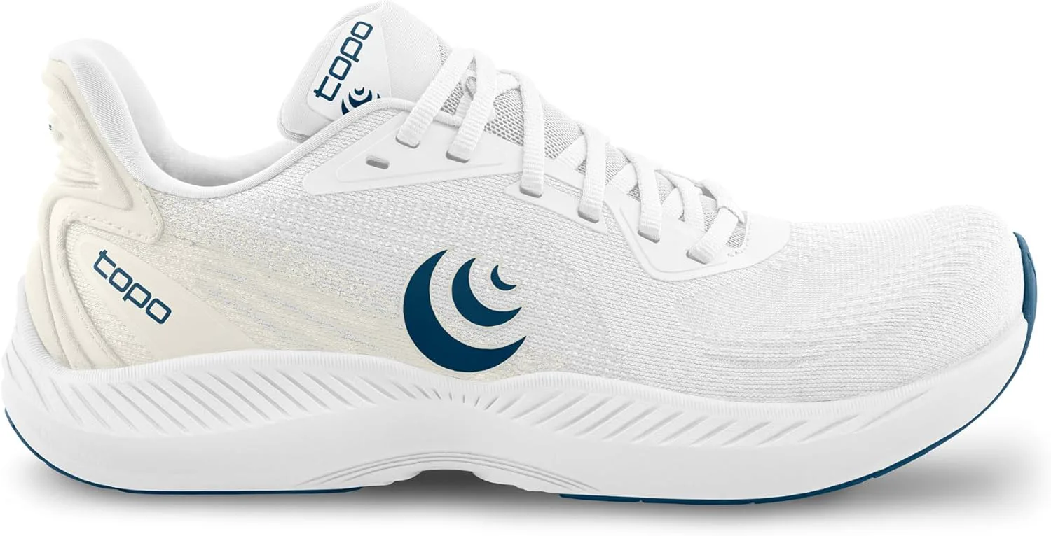 Мужские кроссовки Topo Athletic FLI-Lyte 6 с легкой конструкцией и комфортной посадкой, перепад 3 мм, для бега по шоссе, белый/синий — фото 4