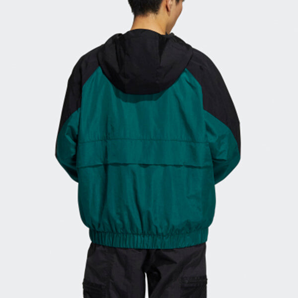 Куртка Men's adidas originals Sprt Wb Colorblock Zipper Cardigan Elastic Hooded Jacket Green, зеленый — фото 3