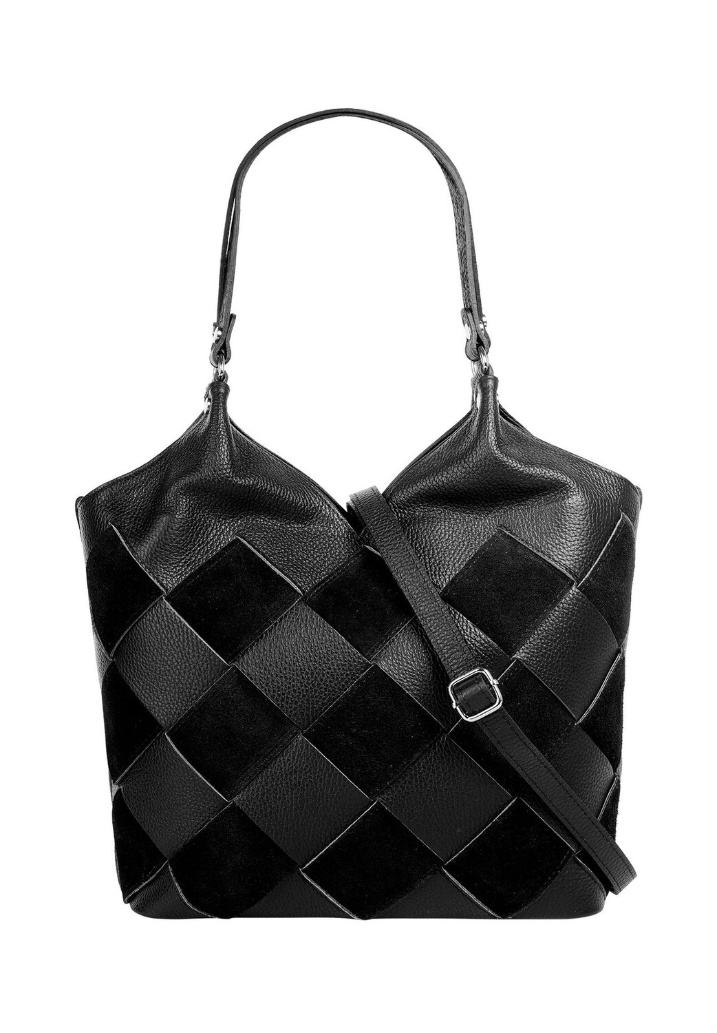 

Шопер, натуральная кожа, сделано в Италии Samantha Look, черный