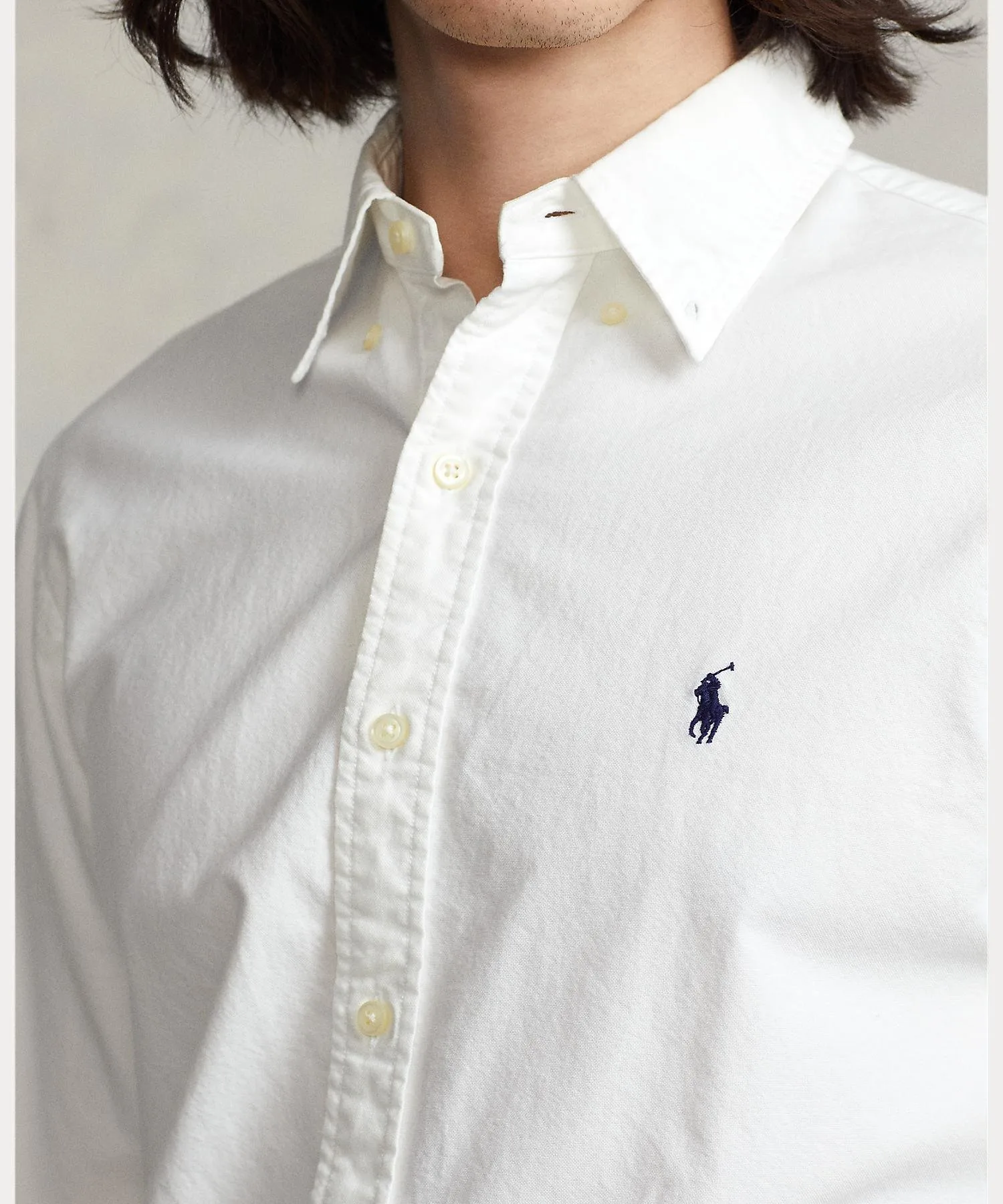 Классическая рубашка Оксфорд из ткани, окрашенной в готовом виде. Polo Ralph Lauren, 100 White — фото 4