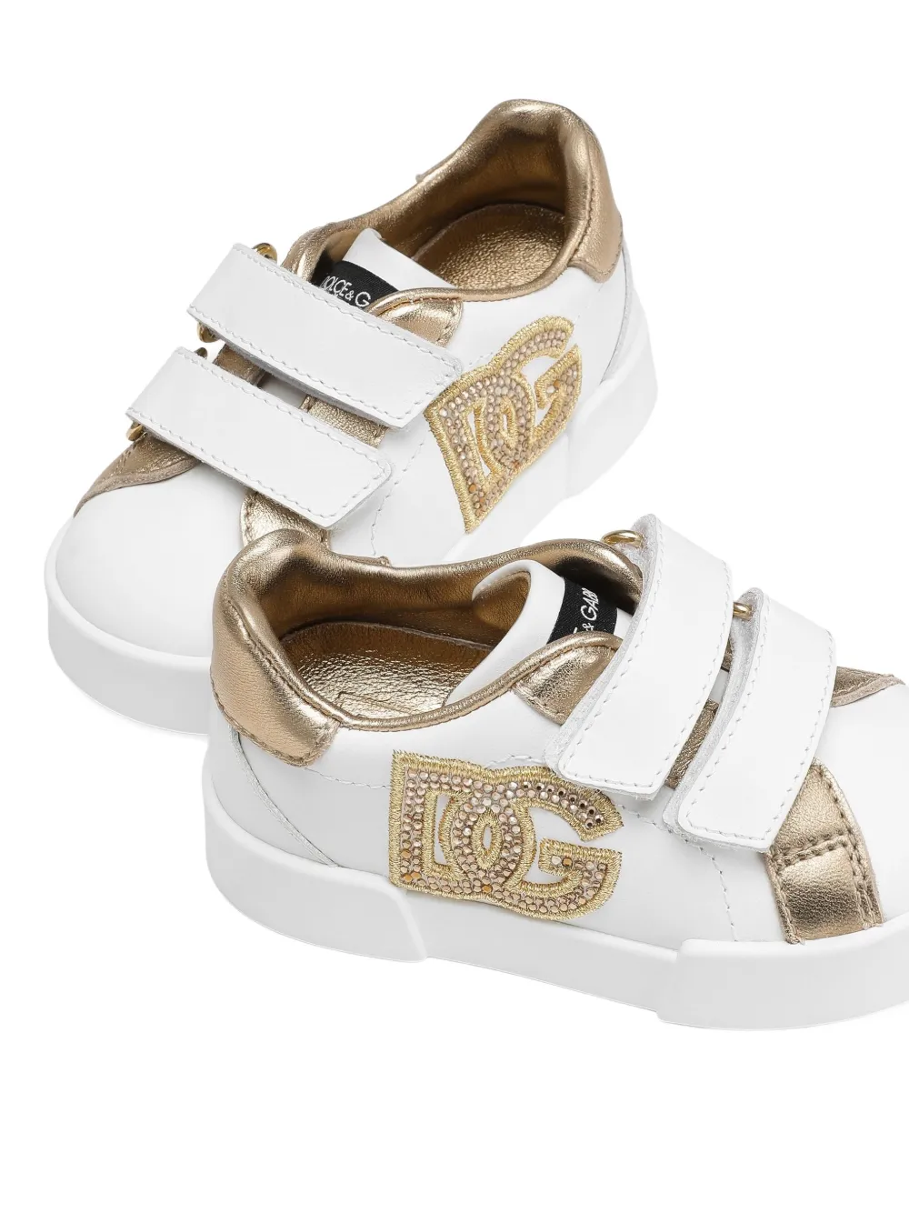 Кроссовки с логотипом, украшенные кристаллами Dolce & Gabbana Kids, белый — фото 4