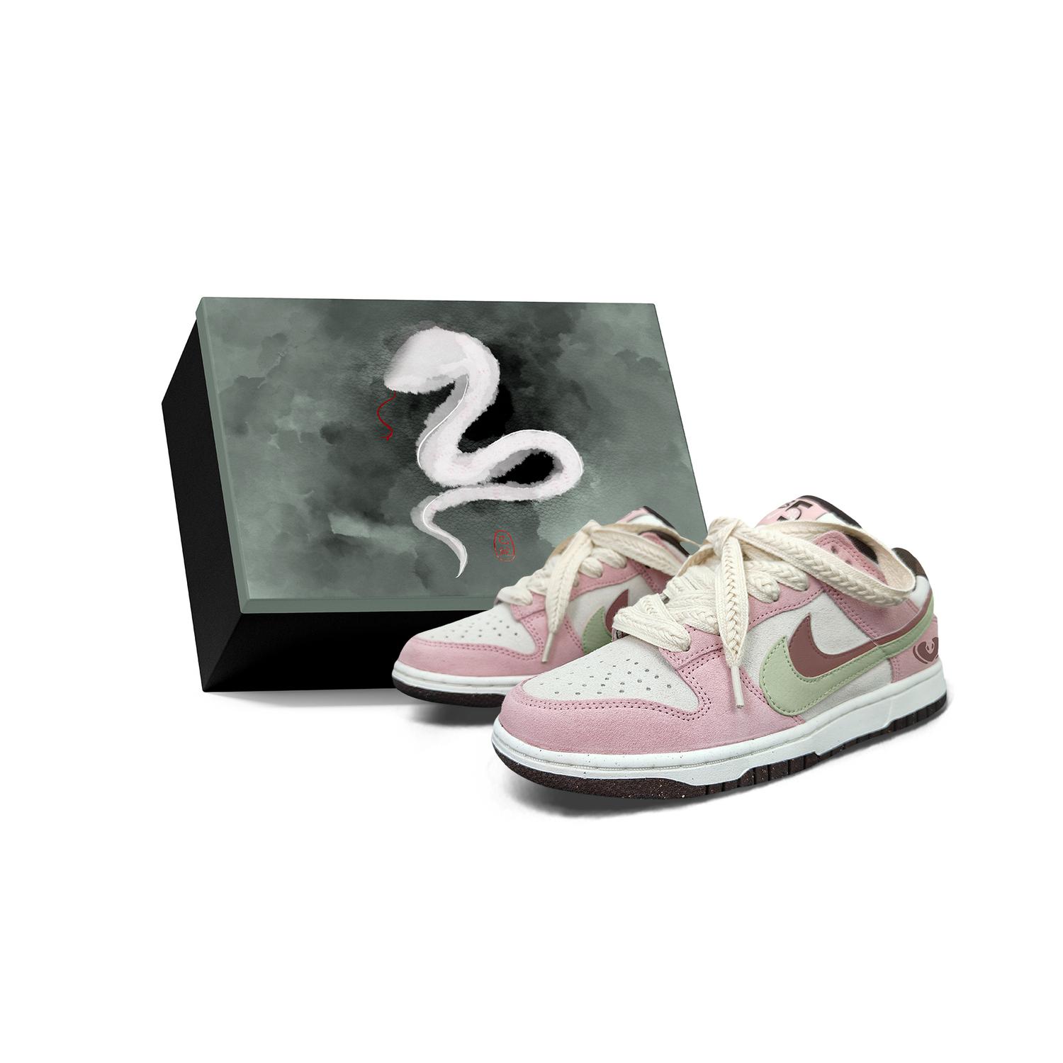 

Nike Скользоустойчивые износостойкие низкие скейтерские кроссовки Dunk унисекс розово-зелено-коричневые розовые, цвет Pink