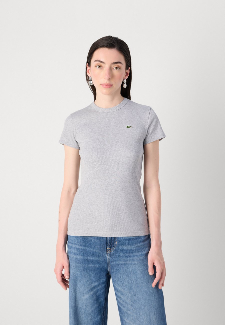 Футболка Lacoste Basic T-shirt, Меланж, Светло-серый — фото 3