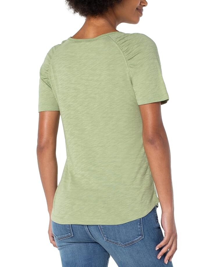 

Рубашка Liverpool Los Angeles Short Sleeve Shirred Shirt, цвет Pale Artichoke