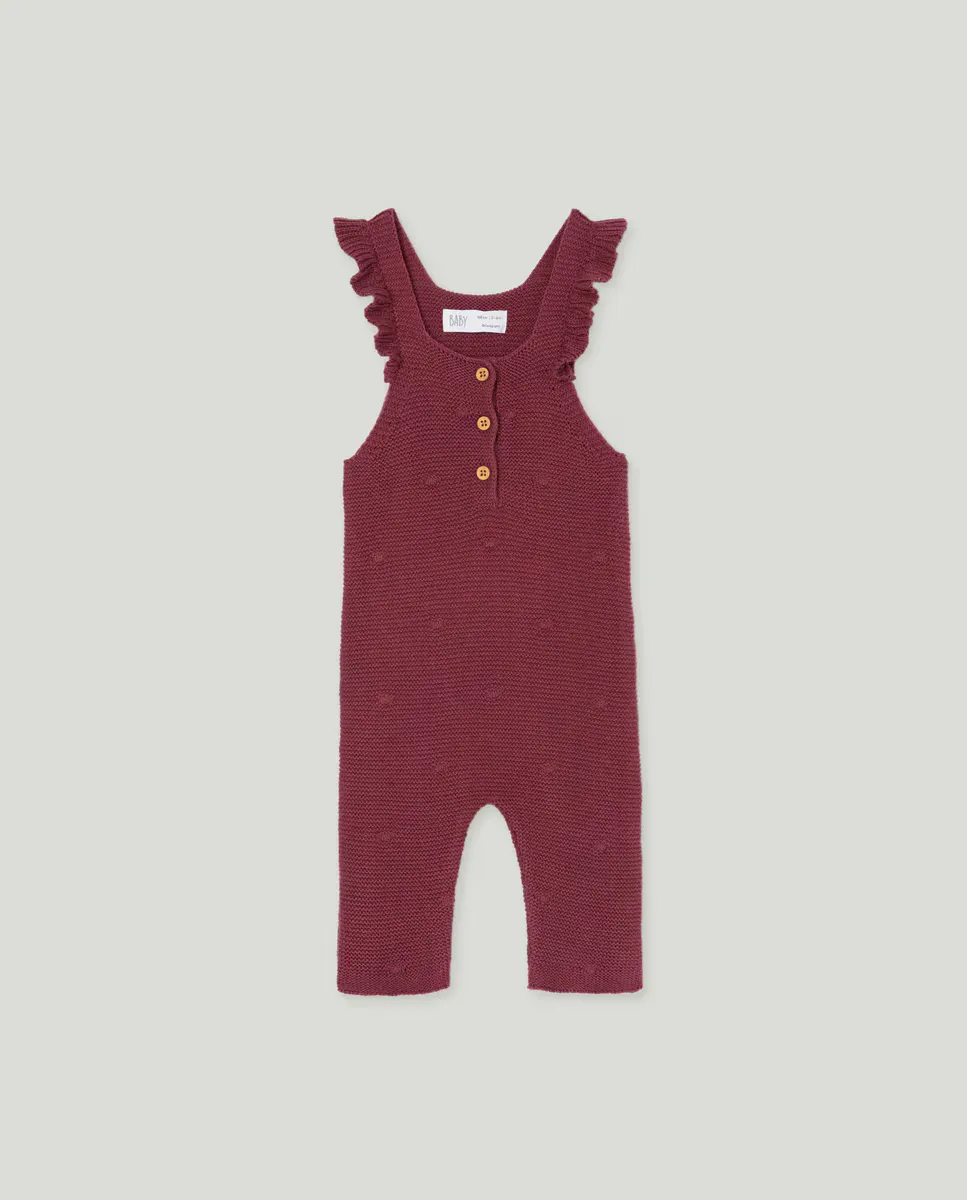 

Длинный вязаный комбинезон для малыша Baby El Corte Inglés, темно-розовый