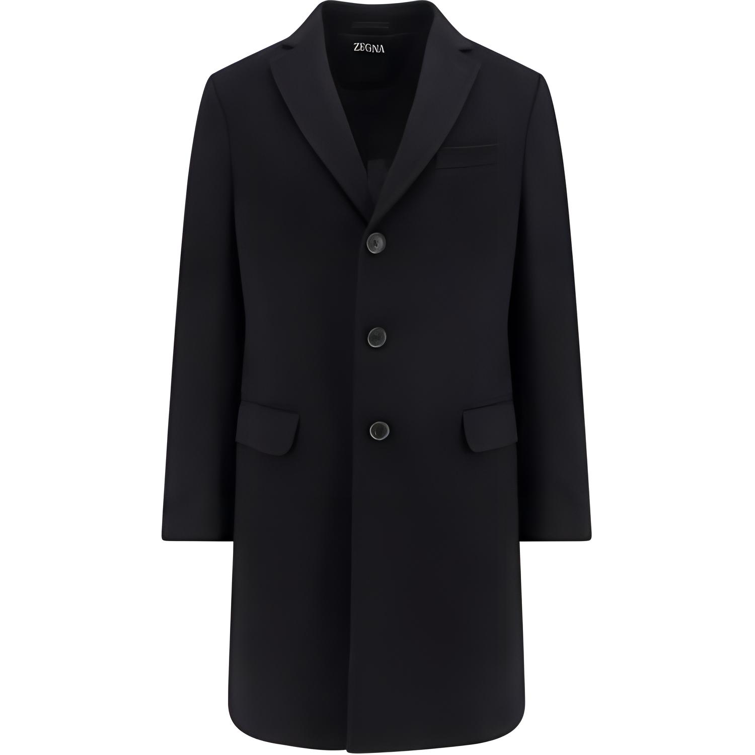 

Ermenegildo Zegna Однобортное прямое пальто, Black