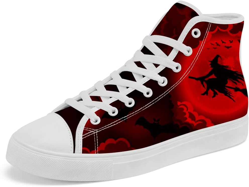 

Кеды Chebing Witch высокие на шнуровке из холщовой ткани, повседневная обувь для мужчин и женщин, красный