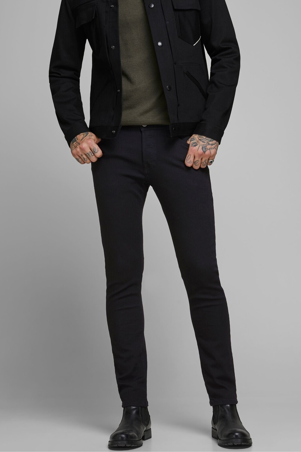 

Джинсы Glen узкого кроя с зауженными брючинами Jack & Jones, черный