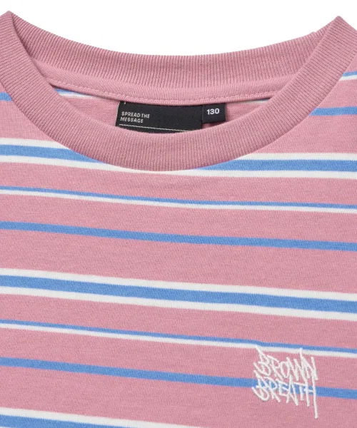 Детская футболка в полоску BROWNBREATH KIDS розовая — фото 4