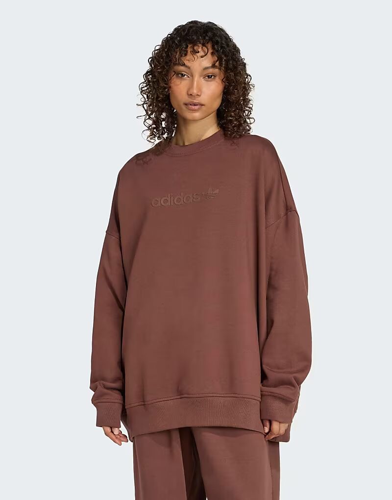 

Толстовка Essentials linear oversize в цвете каштановый Adidas Originals