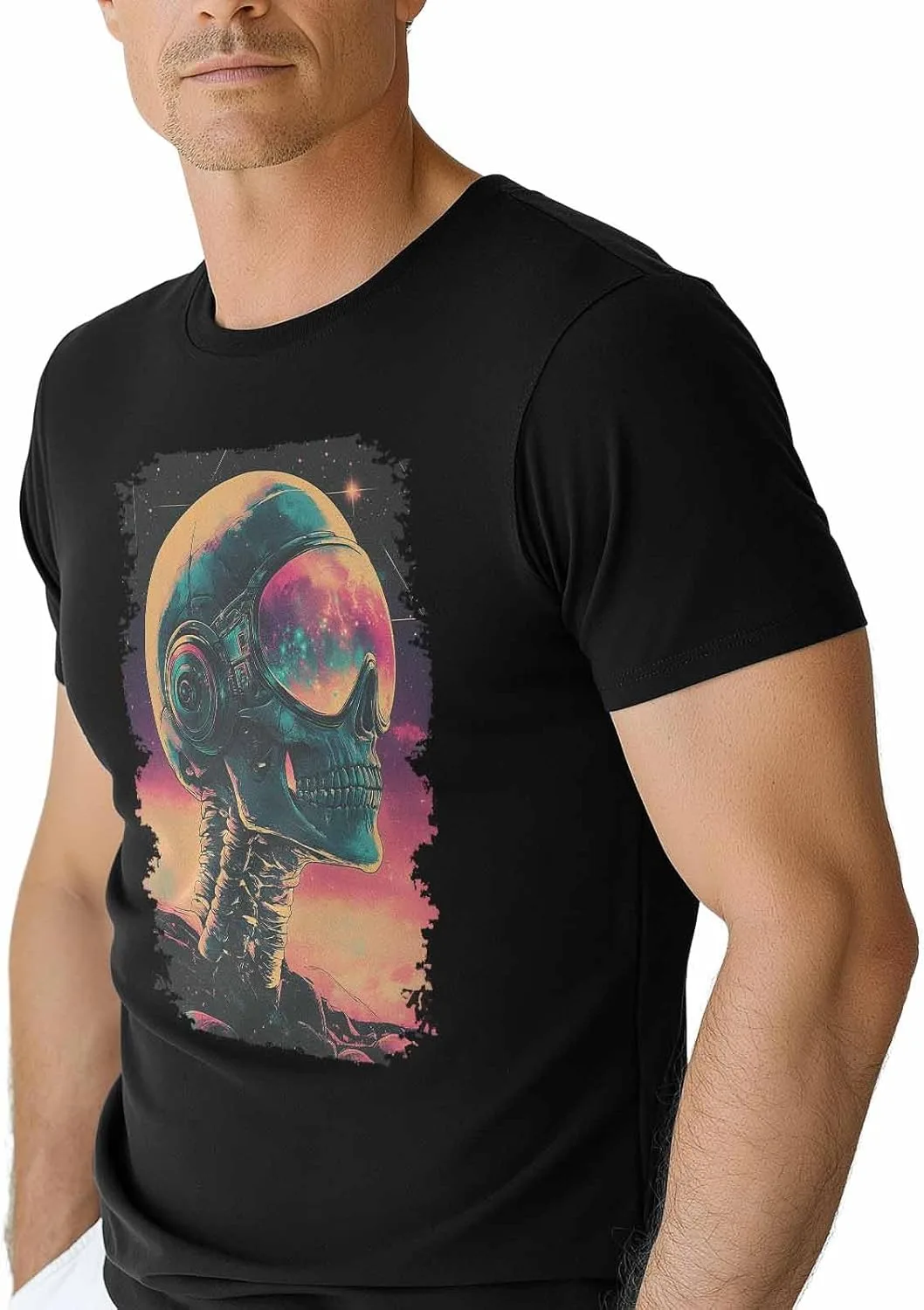 

Футболка для мужчин, Abstract Skeleton, хлопок, короткий рукав NITBANLA