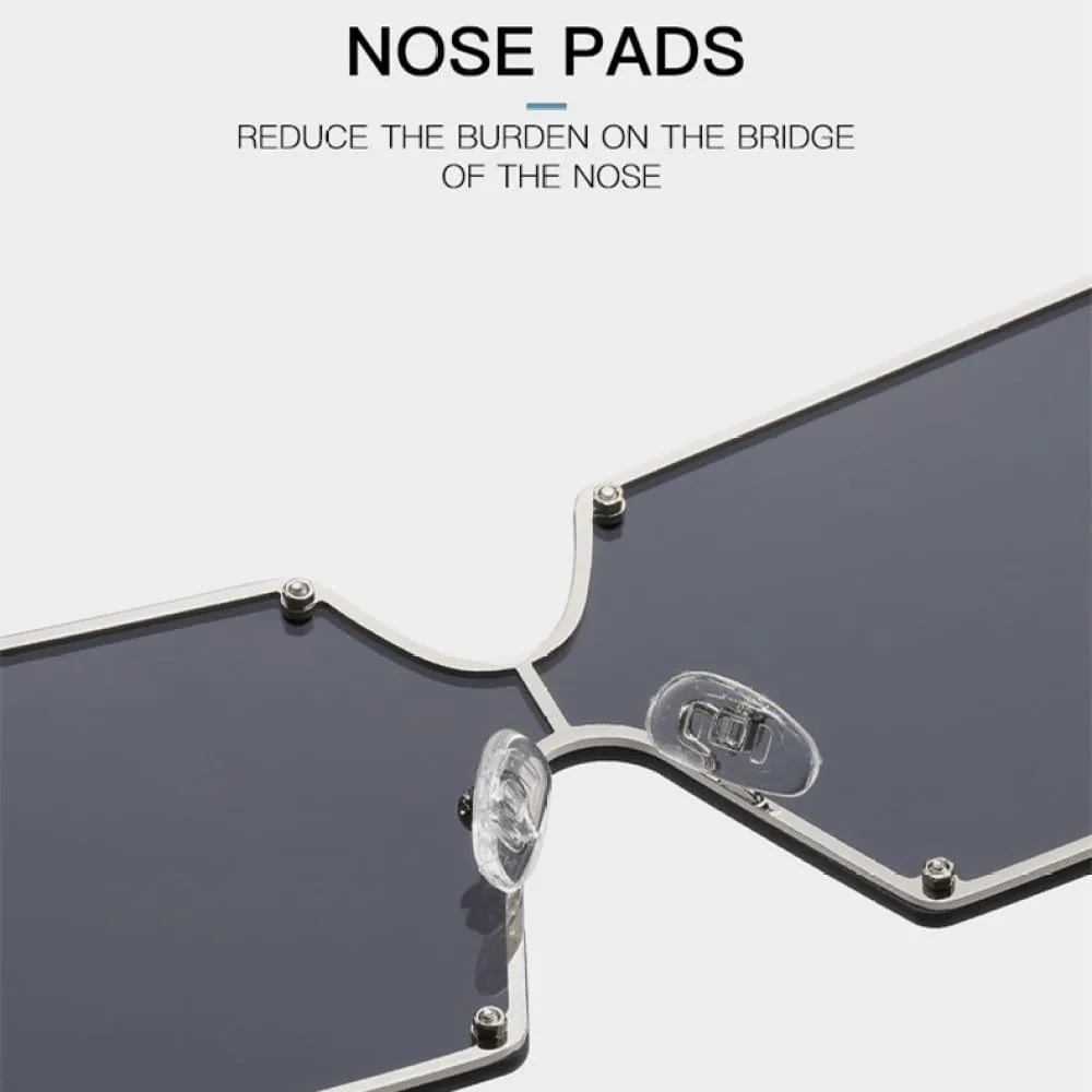 

MUTYNE Большие квадратные солнцезащитные очки для женщин, без оправы, цельные, с градиентным переходом цвета, роскошные, ретро, ​​UV400, винтажные, Gray Blue