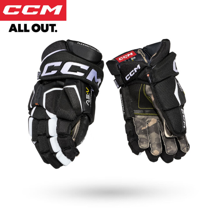 

CCM Новые хоккейные перчатки - детские, юниорские, взрослые, для тренировок и соревнований по хоккею, уровень Adult, 14 дюймов, черно-белые